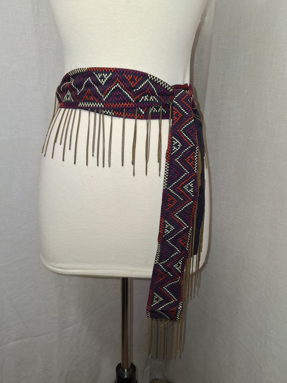 Anthropologie Multi-Color Woven Fringe Hip Belt